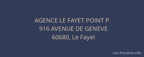 AGENCE LE FAYET POINT P
