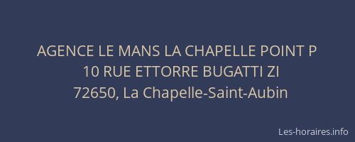 AGENCE LE MANS LA CHAPELLE POINT P