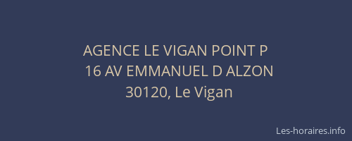 AGENCE LE VIGAN POINT P