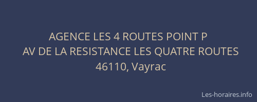 AGENCE LES 4 ROUTES POINT P