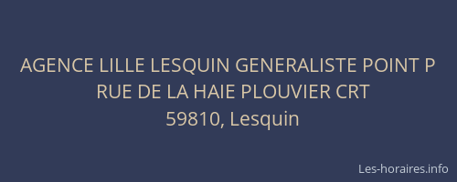 AGENCE LILLE LESQUIN GENERALISTE POINT P