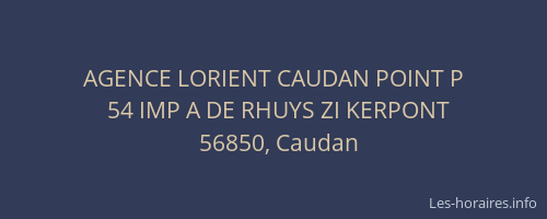 AGENCE LORIENT CAUDAN POINT P