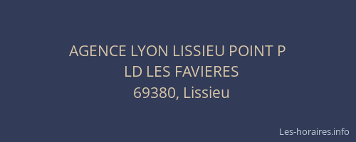 AGENCE LYON LISSIEU POINT P