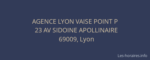 AGENCE LYON VAISE POINT P