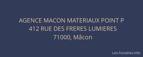AGENCE MACON MATERIAUX POINT P