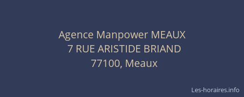 Agence Manpower MEAUX