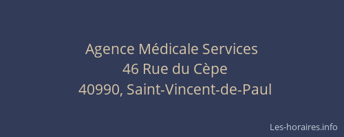 Agence M&eacute;dicale Services