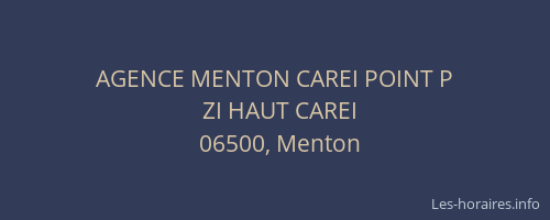 AGENCE MENTON CAREI POINT P