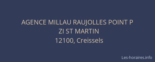 AGENCE MILLAU RAUJOLLES POINT P