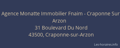 Agence Monatte Immobilier Fnaim - Craponne Sur Arzon
