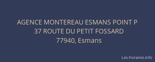 AGENCE MONTEREAU ESMANS POINT P