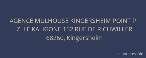 AGENCE MULHOUSE KINGERSHEIM POINT P