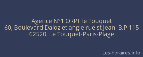 Agence N°1 ORPI  le Touquet