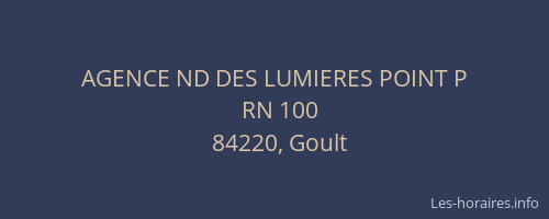 AGENCE ND DES LUMIERES POINT P