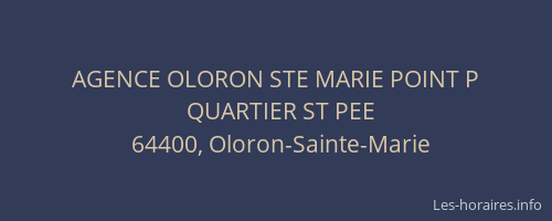 AGENCE OLORON STE MARIE POINT P