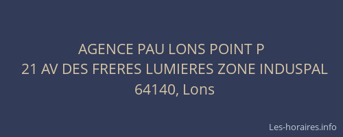 AGENCE PAU LONS POINT P