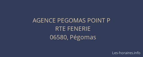 AGENCE PEGOMAS POINT P