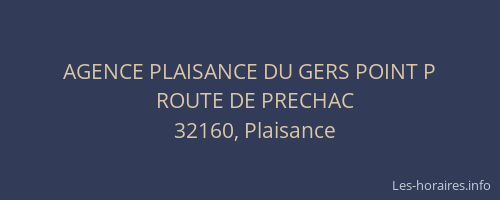 AGENCE PLAISANCE DU GERS POINT P