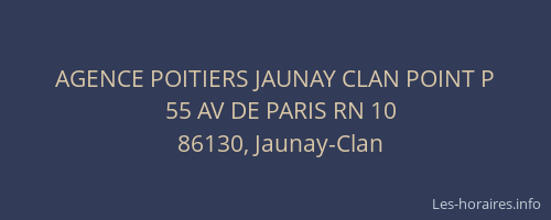 AGENCE POITIERS JAUNAY CLAN POINT P