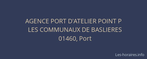 AGENCE PORT D'ATELIER POINT P