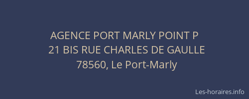 AGENCE PORT MARLY POINT P