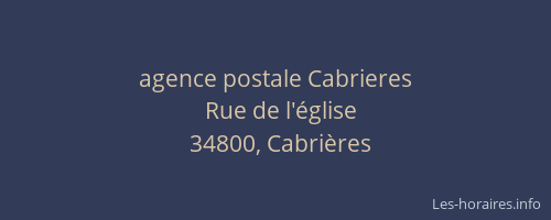agence postale Cabrieres