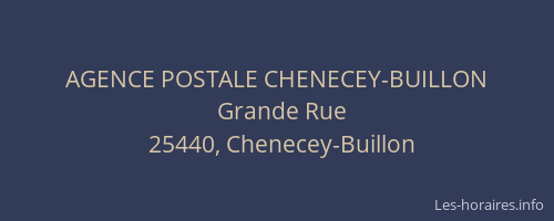 AGENCE POSTALE CHENECEY-BUILLON