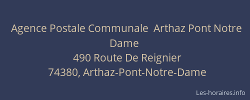 Agence Postale Communale  Arthaz Pont Notre Dame