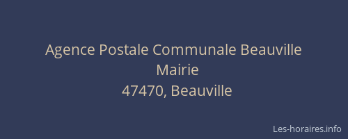 Agence Postale Communale Beauville