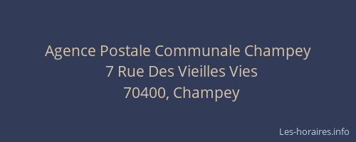 Agence Postale Communale Champey