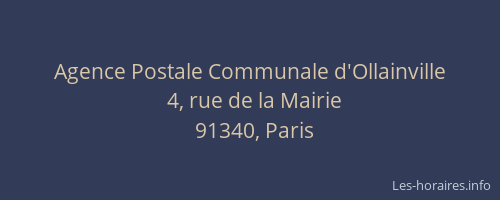 Agence Postale Communale d'Ollainville