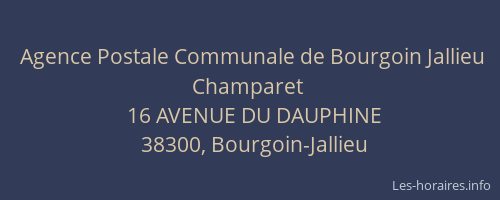 Agence Postale Communale de Bourgoin Jallieu Champaret