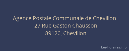 Agence Postale Communale de Chevillon