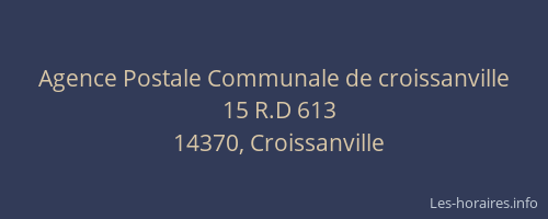 Agence Postale Communale de croissanville
