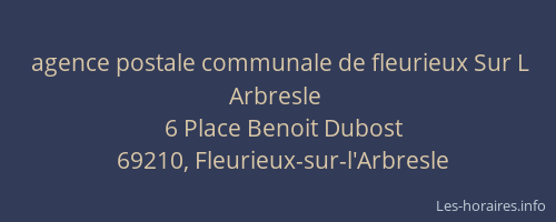 agence postale communale de fleurieux Sur L Arbresle