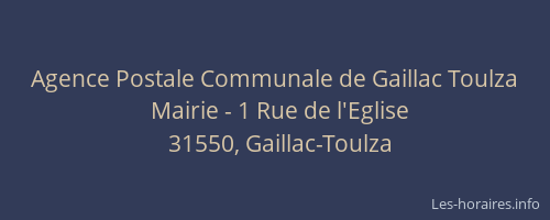 Agence Postale Communale de Gaillac Toulza