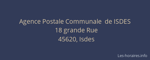 Agence Postale Communale  de ISDES