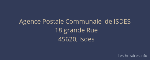 Agence Postale Communale  de ISDES