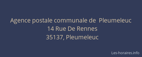 Agence postale communale de  Pleumeleuc