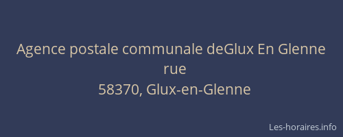 Agence postale communale deGlux En Glenne