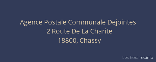 Agence Postale Communale Dejointes