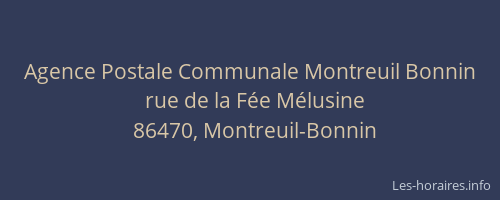 Agence Postale Communale Montreuil Bonnin