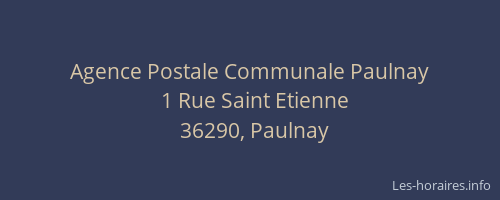 Agence Postale Communale Paulnay