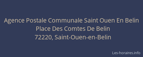 Agence Postale Communale Saint Ouen En Belin
