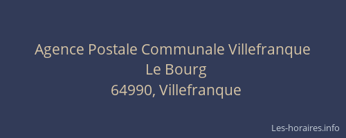 Agence Postale Communale Villefranque