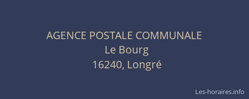 AGENCE POSTALE COMMUNALE