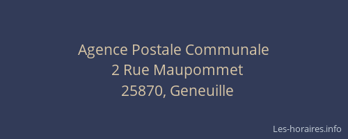 Agence Postale Communale