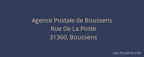 Agence Postale de Boussens