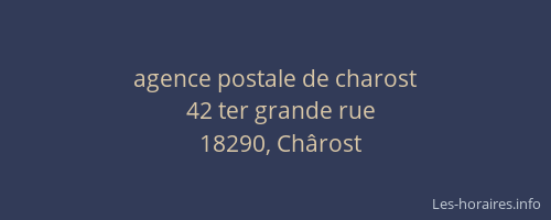 agence postale de charost