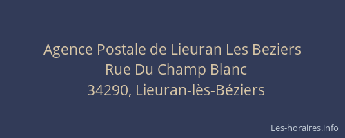 Agence Postale de Lieuran Les Beziers